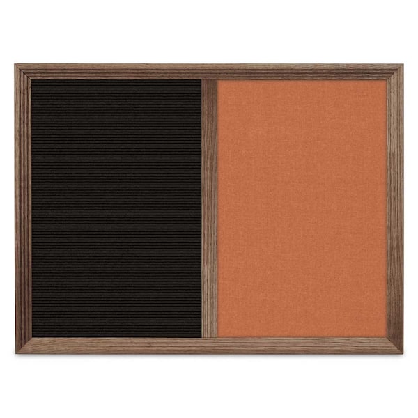 United Visual Products Enclosed Corkboard, 1 Door, 72"x36", 4" Fra UV3418-BLACK-MEDGRY - main